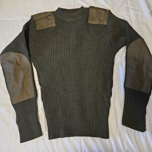 DSCP 100% Wool Service Sweater Men's Size 40 Green US Military Army Mitts Nitts